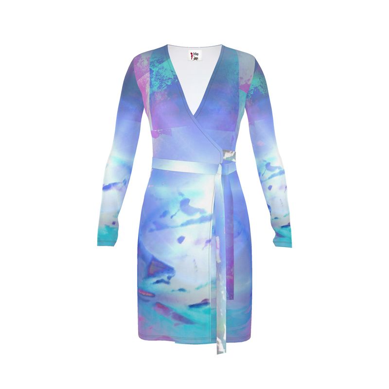 Ethereal Above-the-Knee Wrap Dress