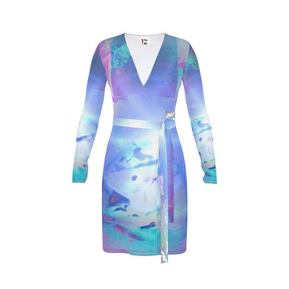 Ethereal Above-the-Knee Wrap Dress