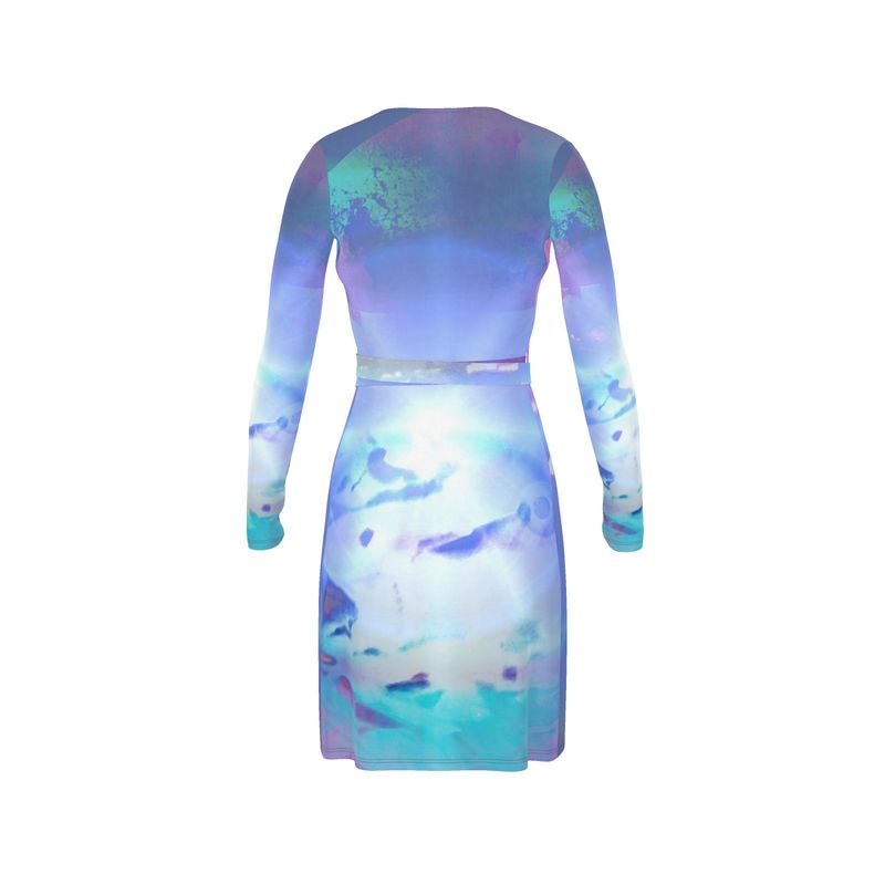 Ethereal Above-the-Knee Wrap Dress