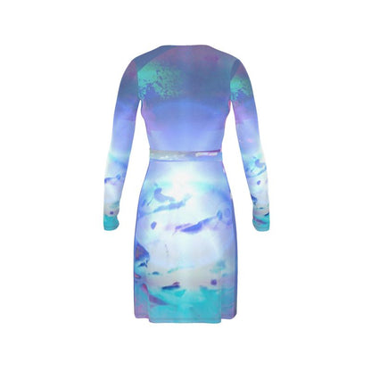 Ethereal Above-the-Knee Wrap Dress