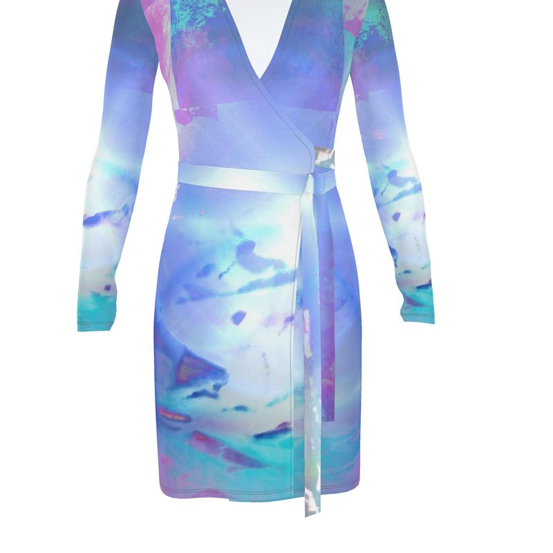 Ethereal Above-the-Knee Wrap Dress