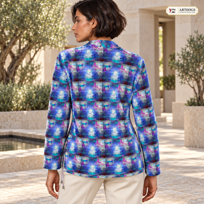 Ethereal Wrap Blazer — A04 Authentic Design View Full back — realistic surroundings