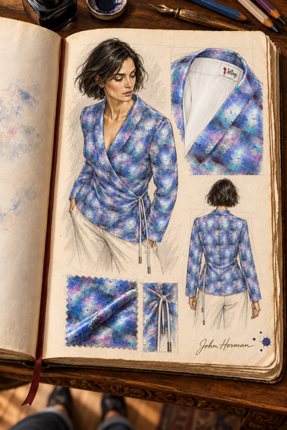 Ethereal Wrap Blazer — H05 Handbook First overhead collar/sleeve