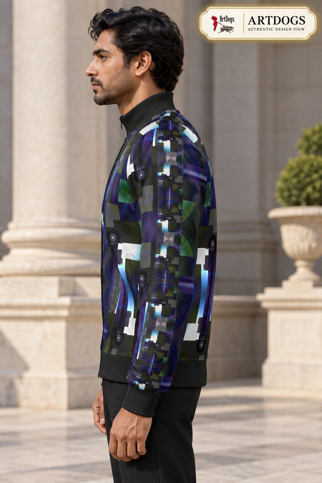 From Void to Grace Men's Tracksuit Jacket — Authentic Design View, Rox Sports Jersey — right profile
