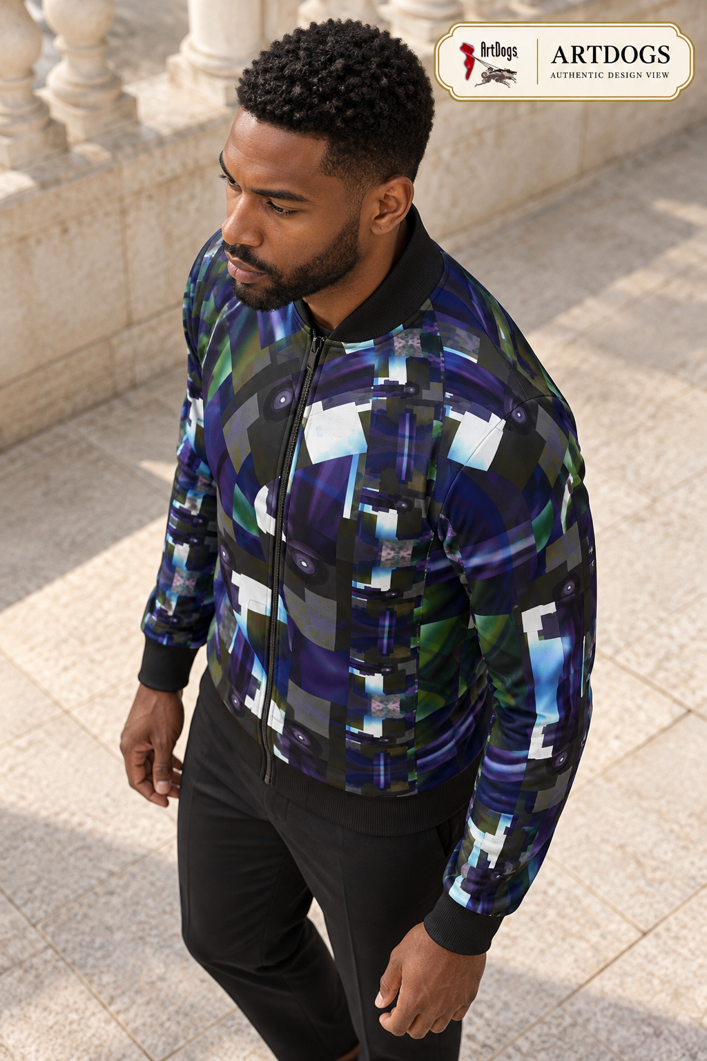From Void to Grace Men's Tracksuit Jacket — Authentic Design View, Rox Sports Jersey — right shoulder sleeve elevated