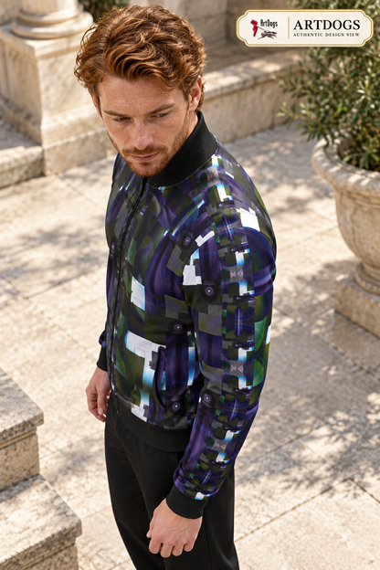 From Void to Grace Men's Tracksuit Jacket — Authentic Design View, Rox Sports Jersey — left shoulder sleeve elevated