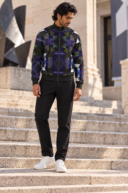 From Void to Grace Men's Tracksuit Jacket — fashion photography — three quarter editorial