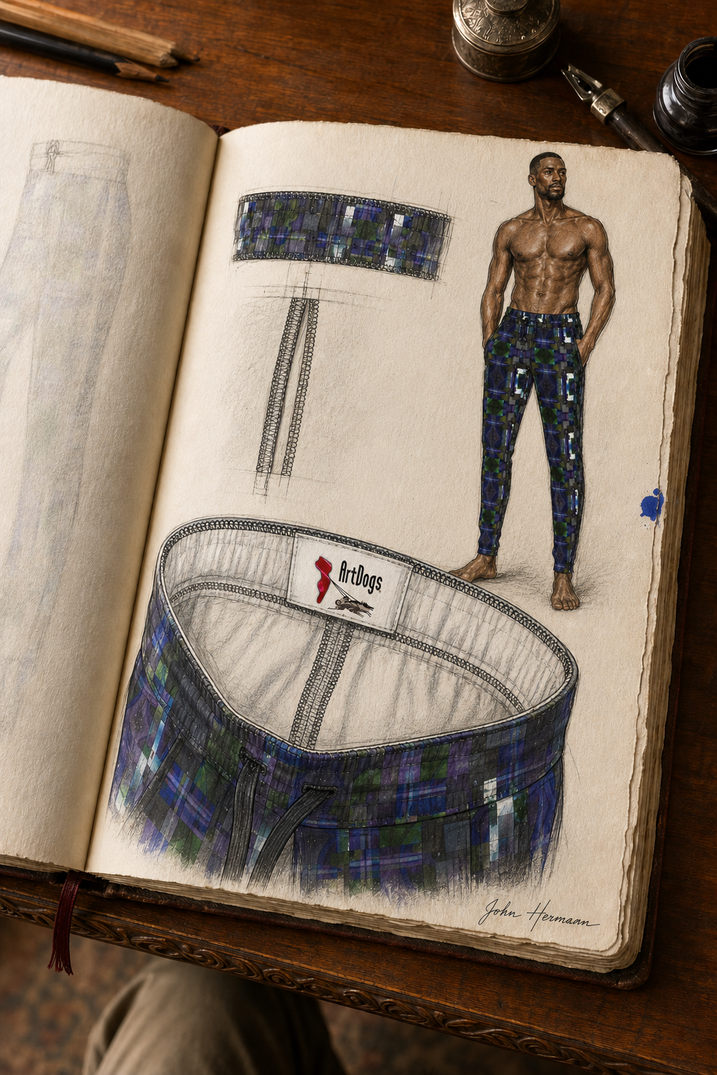 From Void to Grace Men's Tracksuit Trousers Handbook interior waistband and ArtDogs label construction story