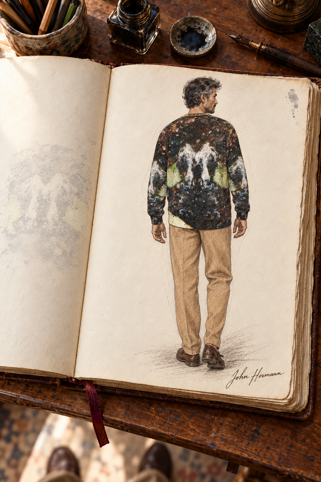 Gerudo Desert Sweatshirt — hand-drawn Handbook handbook back