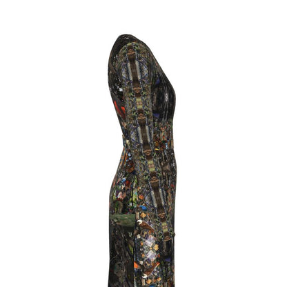 God Log Above-the-Knee Wrap Dress