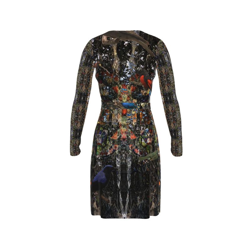 God Log Above-the-Knee Wrap Dress