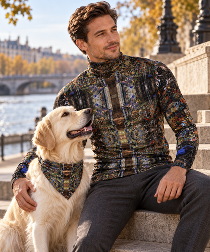 ArtDogs God Log men's slim fit roll neck — fashion companion
