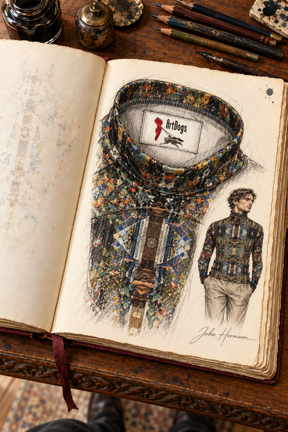 ArtDogs God Log men’s slim fit roll neck — Handbook, Interior label