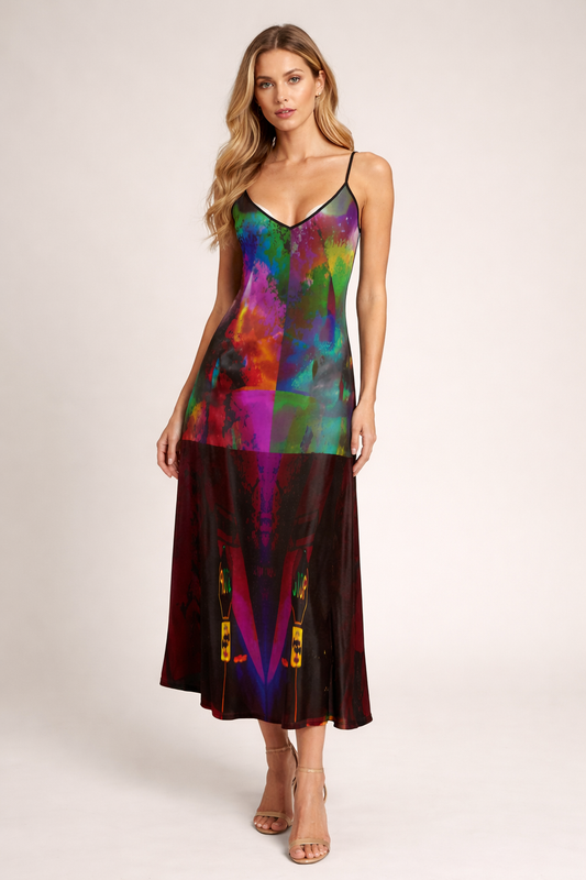 Heaven and Hell Yin and Yang Slip Dress Maxi