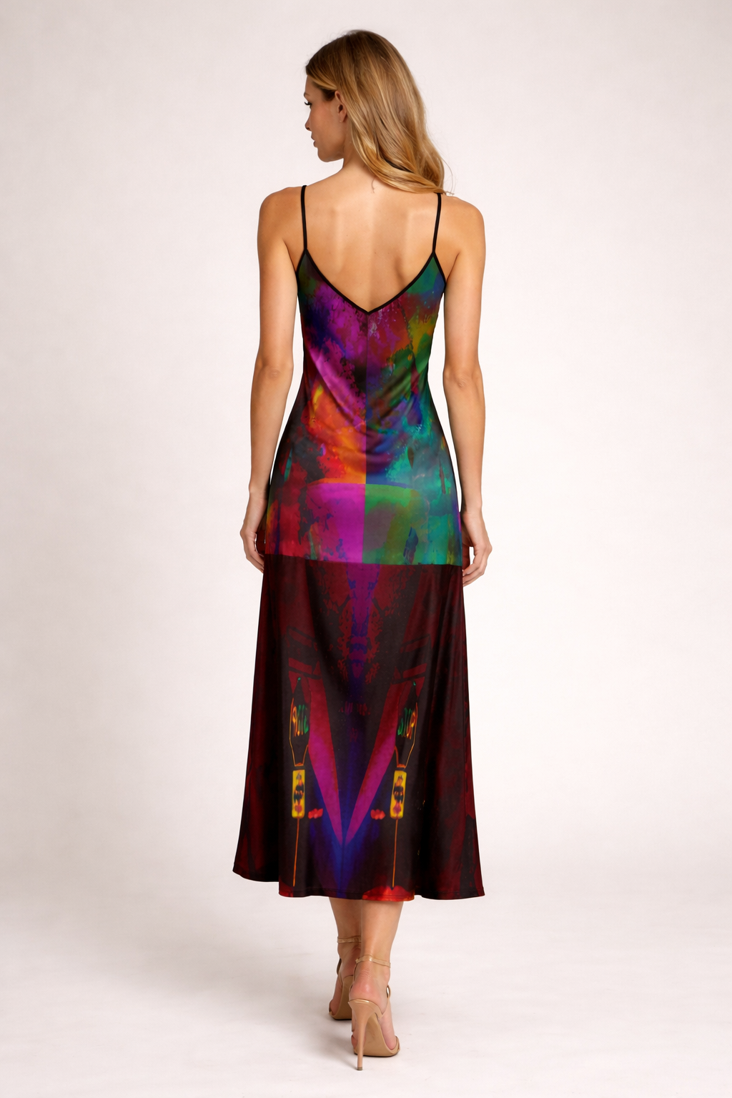 Heaven and Hell Yin and Yang Slip Dress Maxi