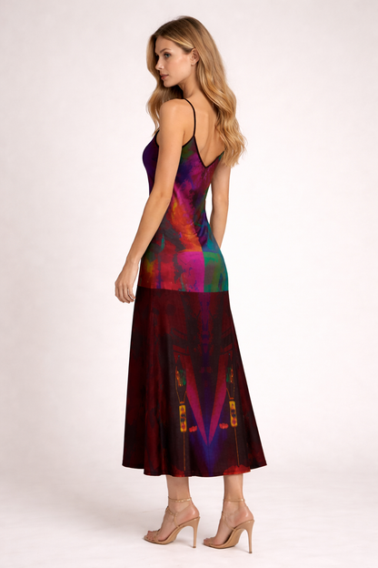 Heaven and Hell Yin and Yang Slip Dress Maxi