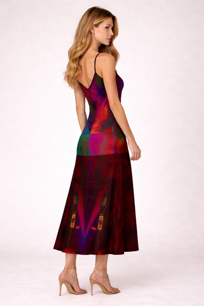 Heaven and Hell Yin and Yang Slip Dress Maxi