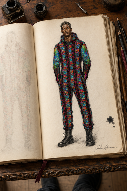 Heaven Hell Yin Yang 4 Hazmat Suit designer sketchbook full front