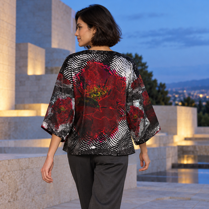 Illusions of Love Women's Kimono Jacket — F03 fashion photograph