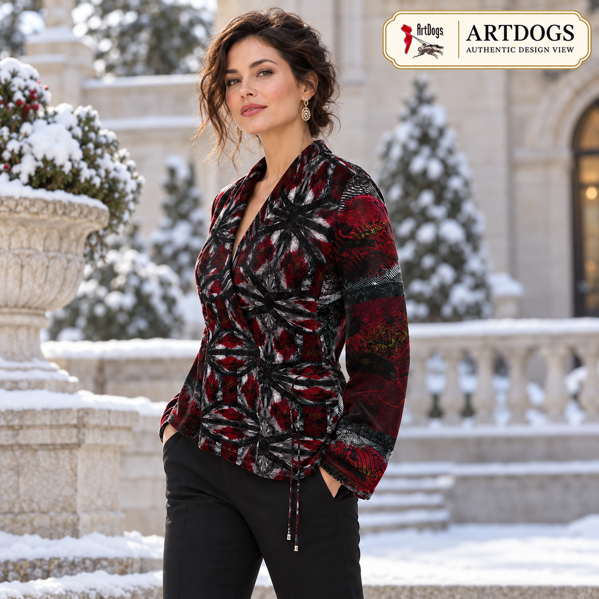 Illusions Wrap Blazer — authentic A02: left three quarter