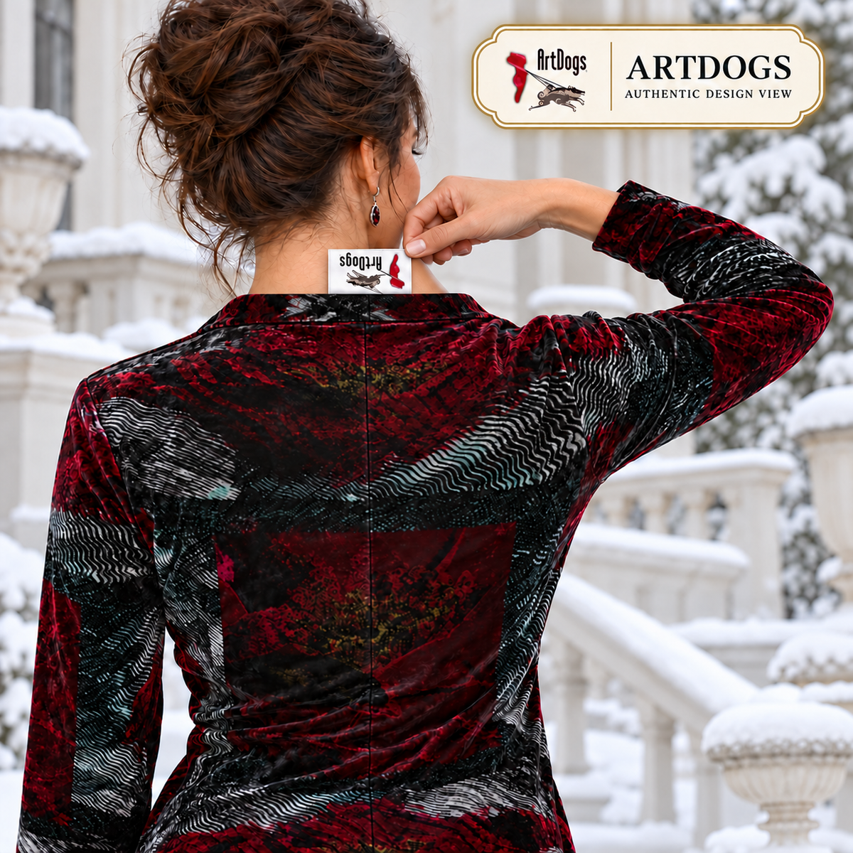 Illusions Wrap Blazer — authentic A09: label detail