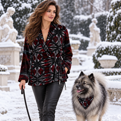 Illusions Wrap Blazer — fashion F03: owner keeshond cover