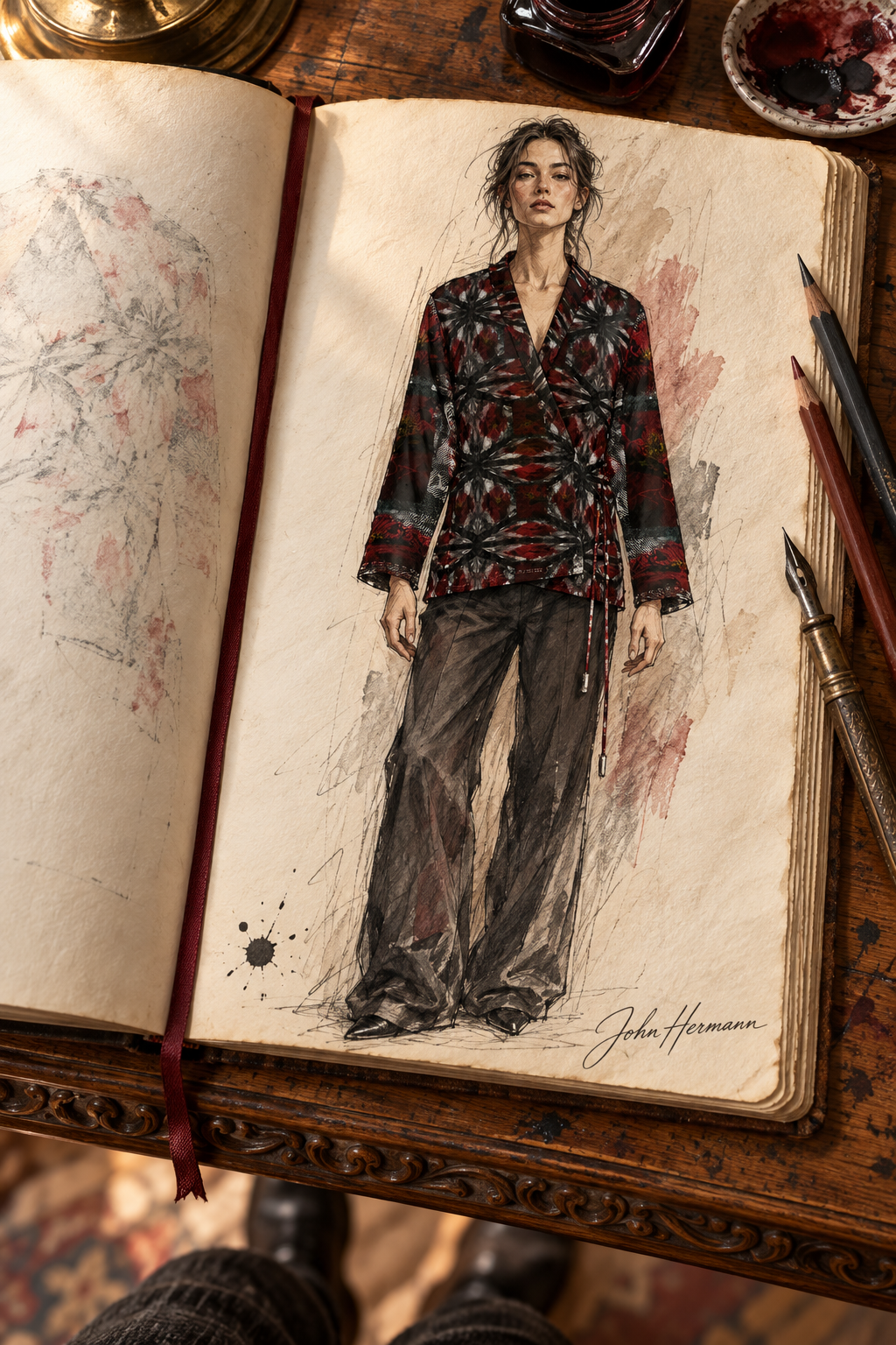 Illusions Wrap Blazer — handbook H01: full front