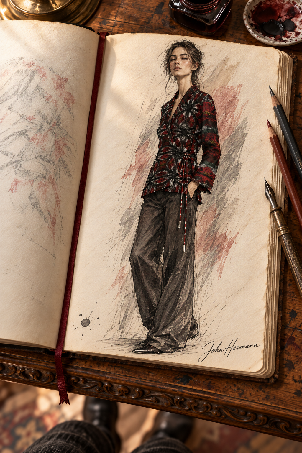 Illusions Wrap Blazer — handbook H03: right three quarter