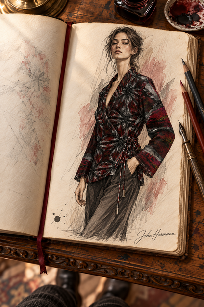 Illusions Wrap Blazer — handbook H05: elevated left front