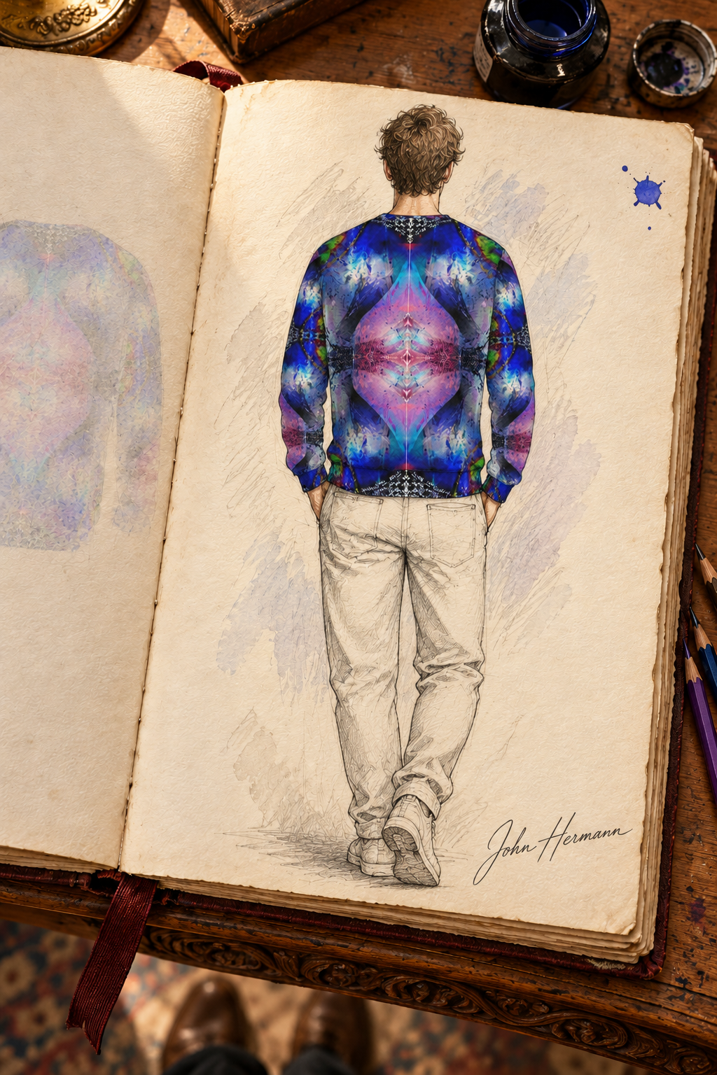In the Beginning Sweatshirt — designer Handbook full back
