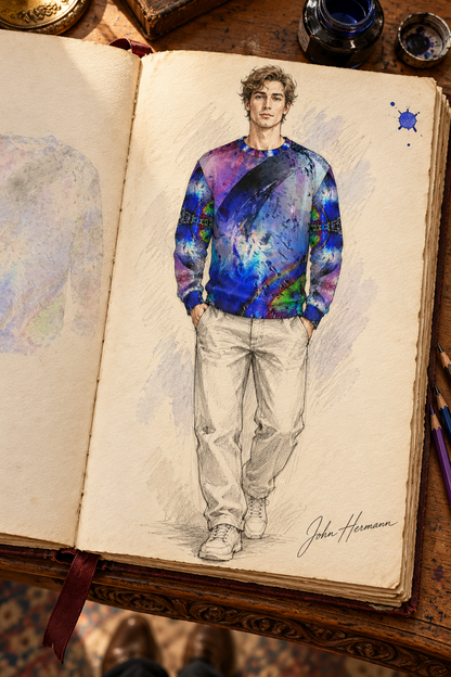 In the Beginning Sweatshirt — designer Handbook full front