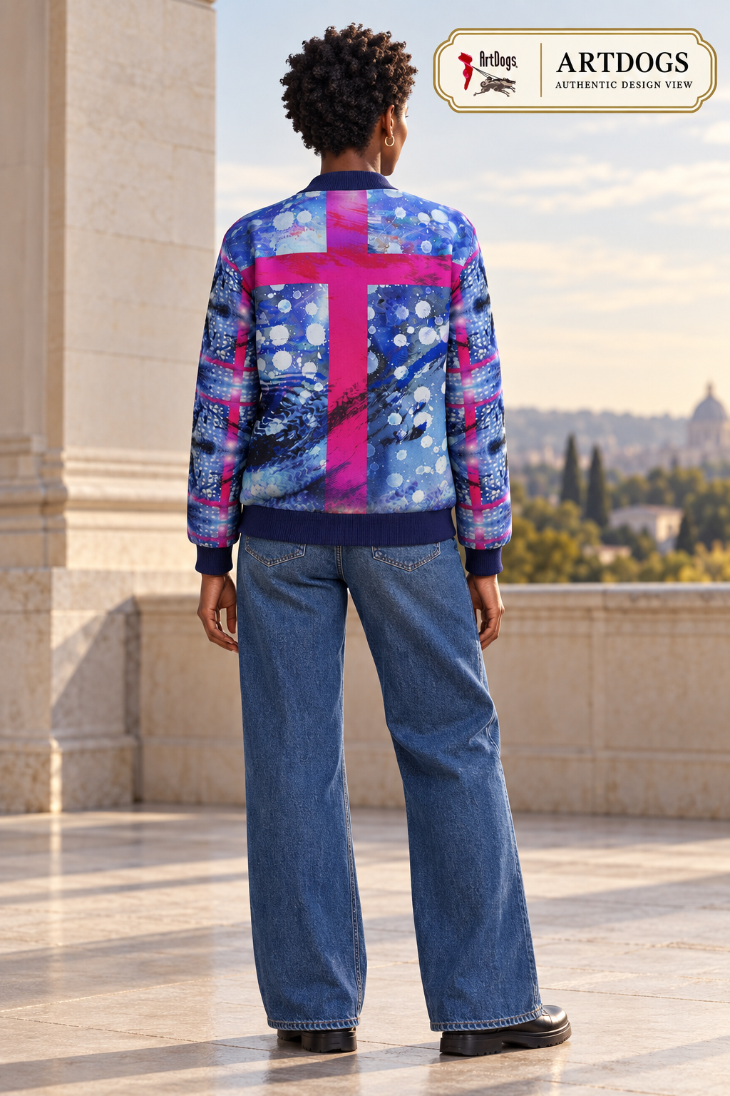 Intersect 1 Ladies Bomber Jacket, authentic, modeled back