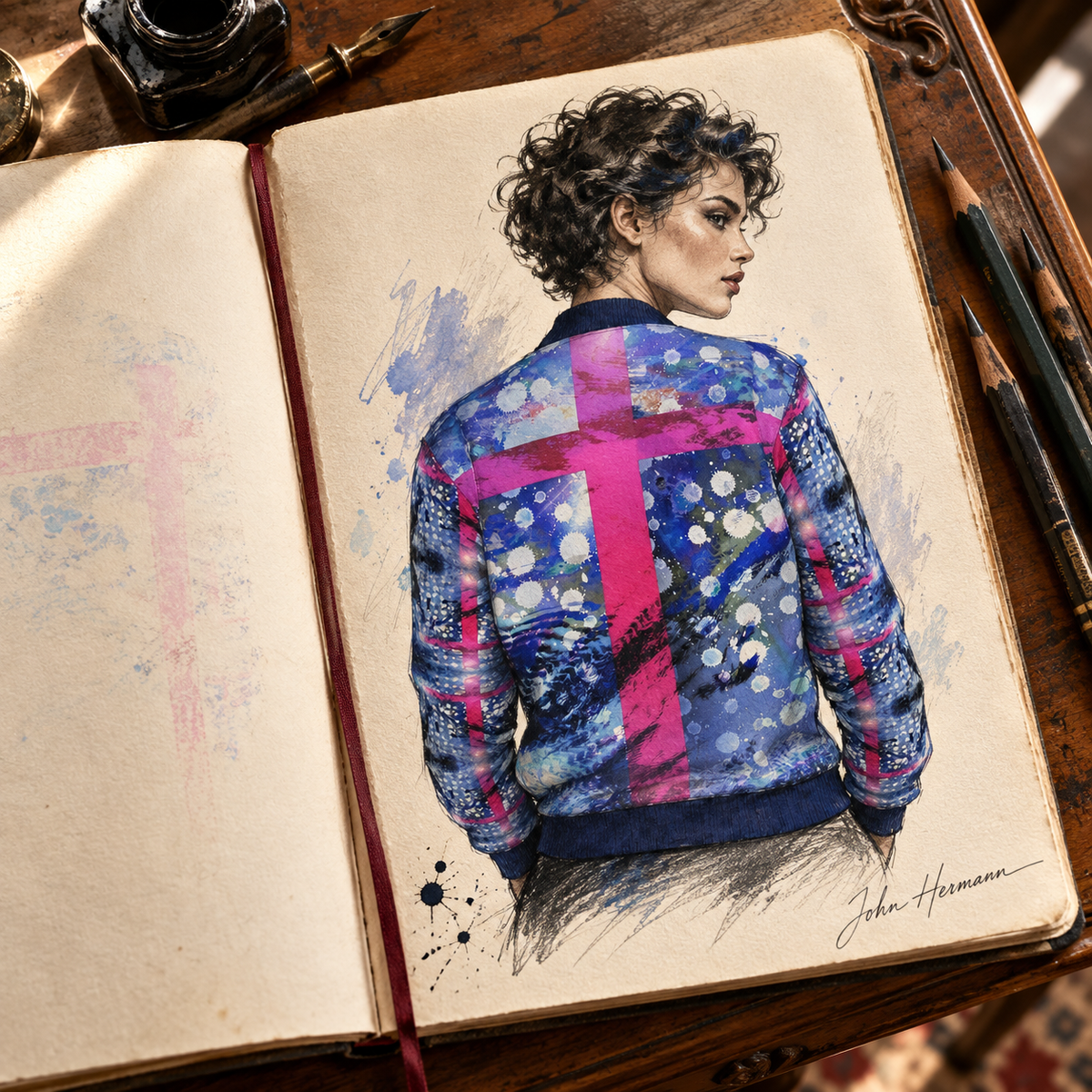 Intersect 1 Ladies Bomber Jacket, handbook, back