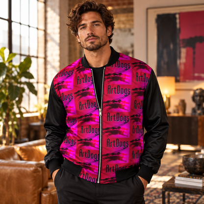 Intersect 1 men's reversible silk bomber jacket, conventional fashion, fashion side b front