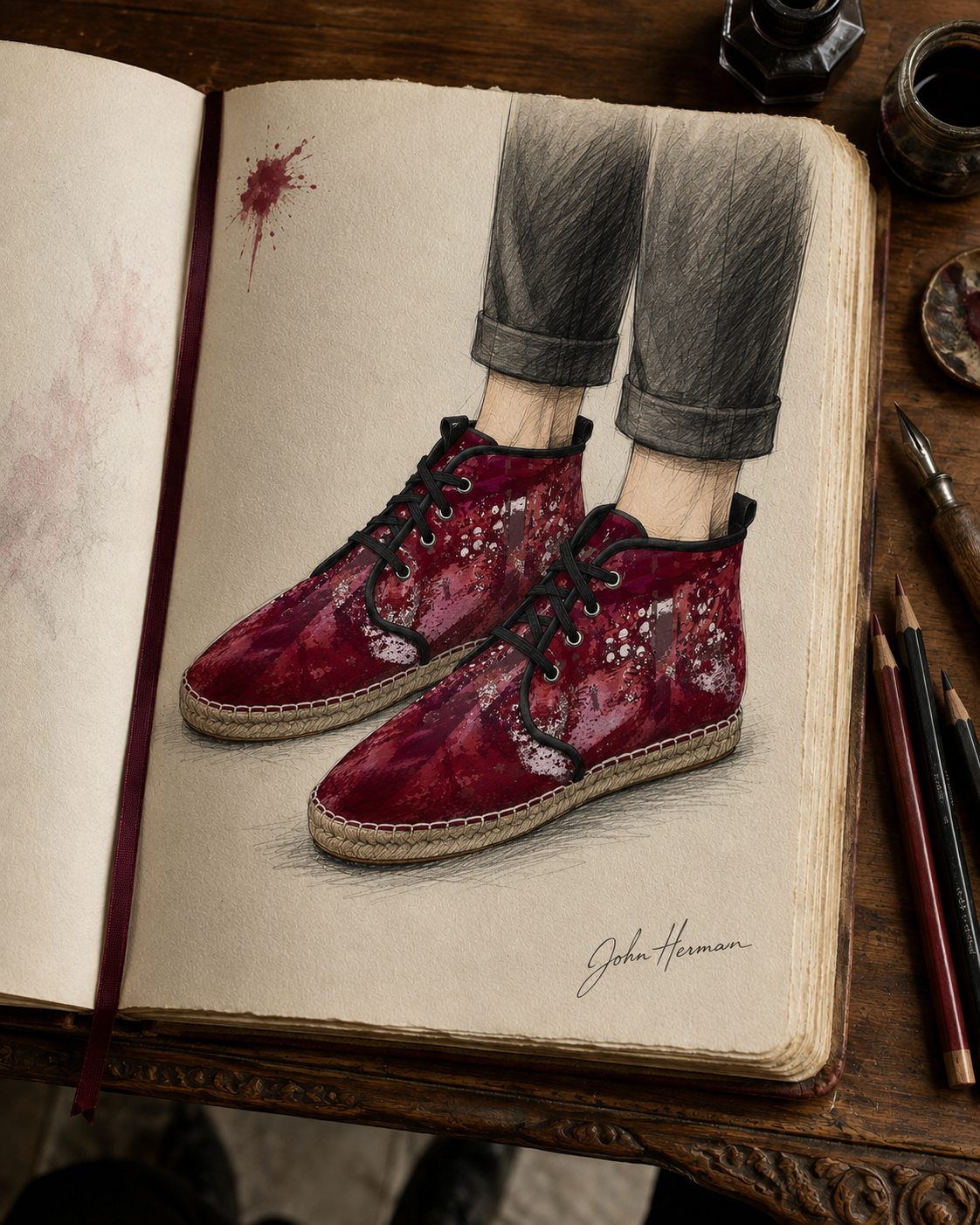 Intersect 2 Hi Top Espadrilles — Handbook paired-right-side-arrangement sketch