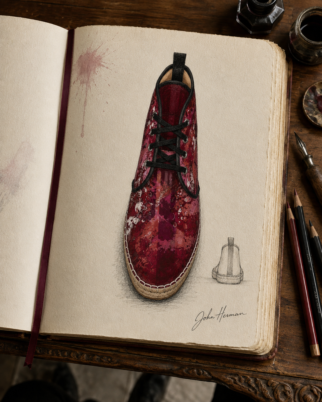 Intersect 2 Hi Top Espadrilles — Handbook single-right-top sketch