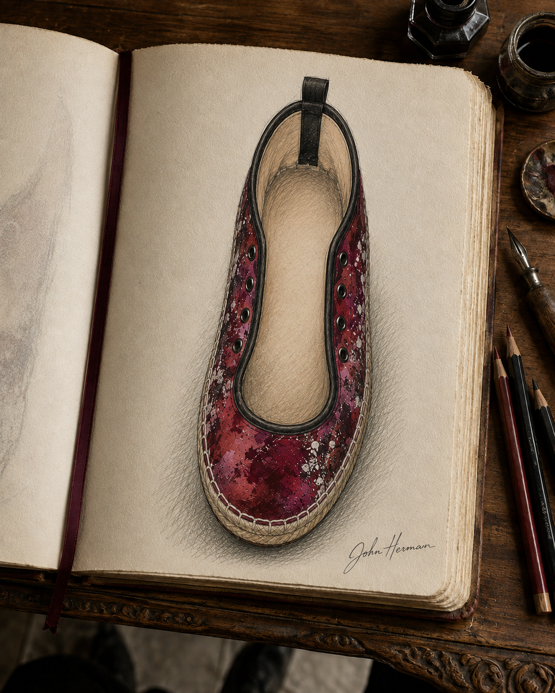 Intersect 2 Hi Top Espadrilles — Handbook right-interior-top sketch