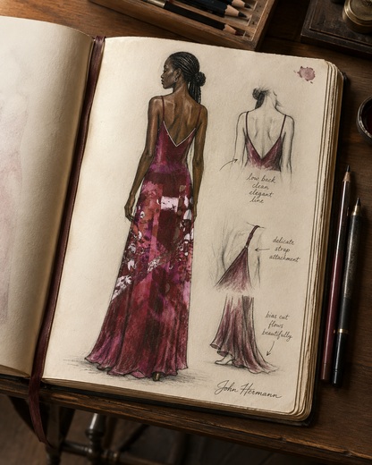 Intersect 2 Slip Dress Maxi Handbook back design story