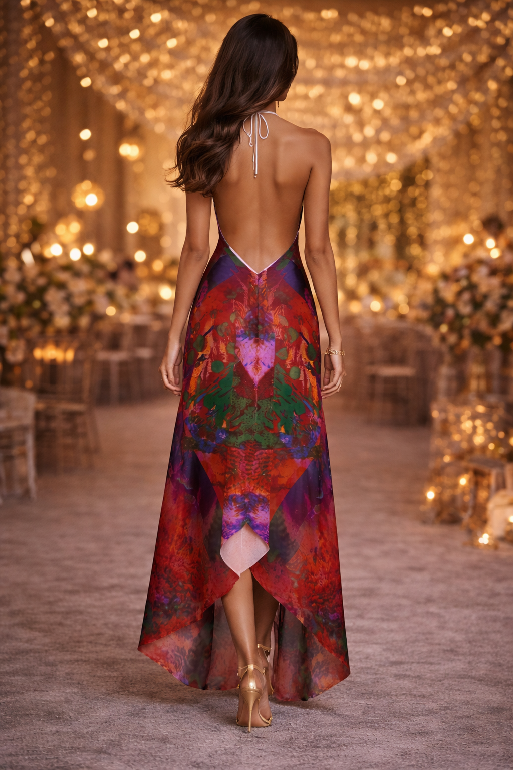Intersect 3 Halterneck backless dress