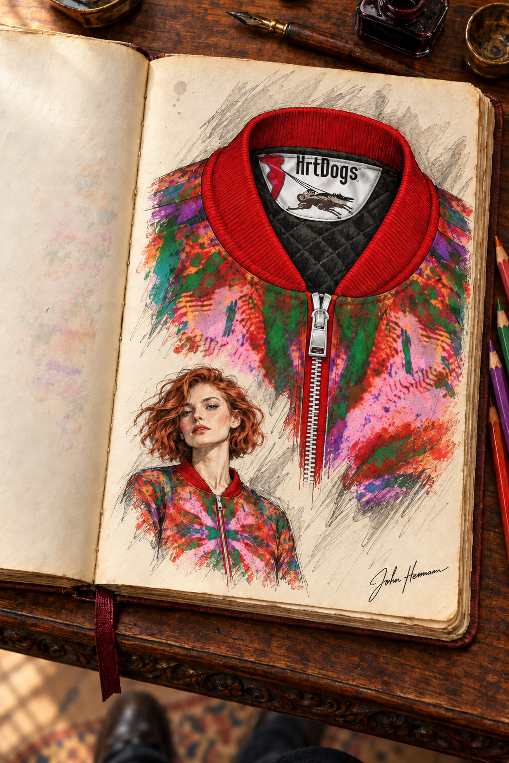 Intersect 3 Ladies Bomber Jacket — designer Handbook, 03 collar label detail