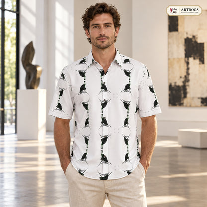 ARTDOGS Authentic Design View of Jezebel's Tongue men's short sleeve shirt — straight full front