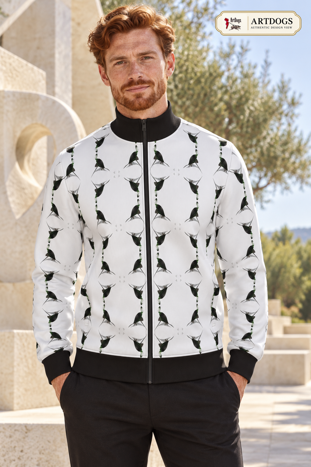 Jezebel’s Tongue Men’s Tracksuit Jacket — Authentic Design View — full front