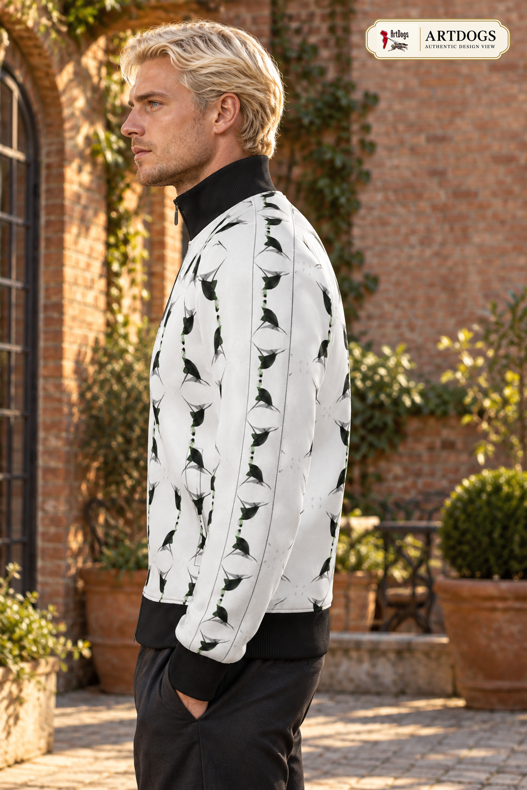 Jezebel’s Tongue Men’s Tracksuit Jacket — Authentic Design View — left profile