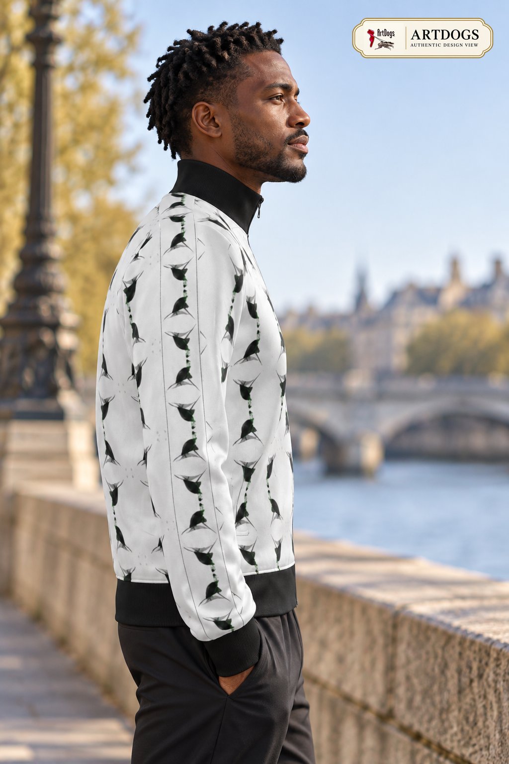 Jezebel’s Tongue Men’s Tracksuit Jacket — Authentic Design View — right profile