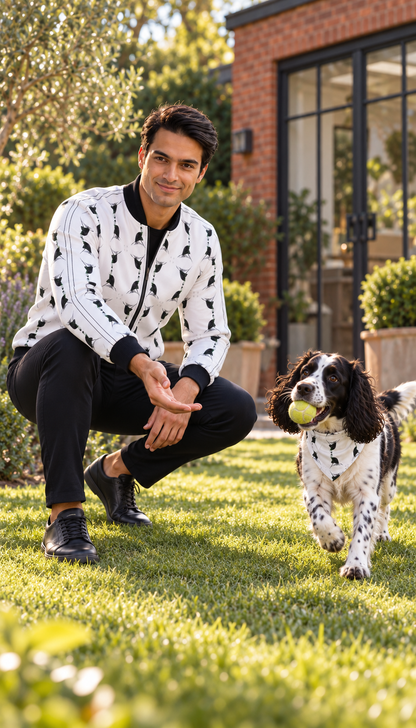 Jezebel’s Tongue Men’s Tracksuit Jacket — Fashion photography — dog companion ball fetch