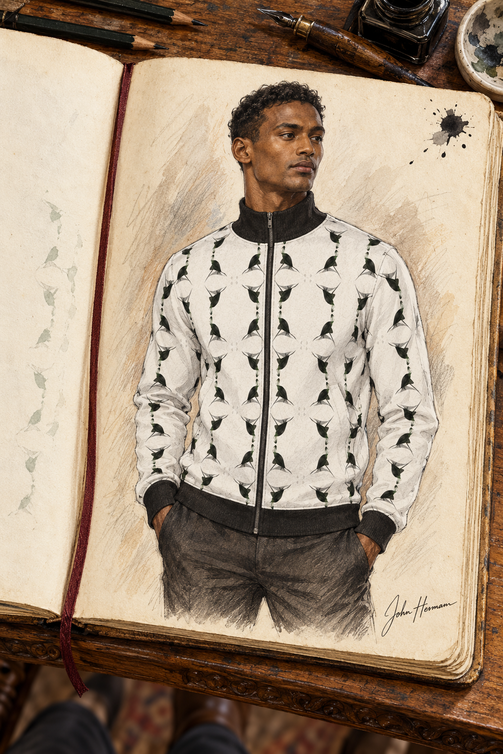 Jezebel’s Tongue Men’s Tracksuit Jacket — Designer Handbook — full front