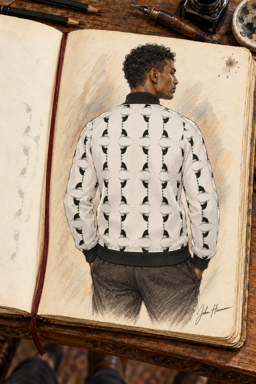 Jezebel’s Tongue Men’s Tracksuit Jacket — Designer Handbook — full back