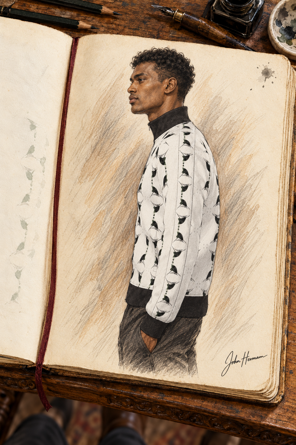 Jezebel’s Tongue Men’s Tracksuit Jacket — Designer Handbook — left profile