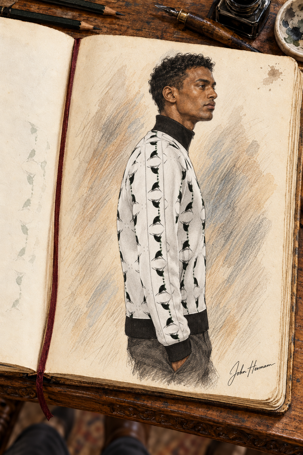 Jezebel’s Tongue Men’s Tracksuit Jacket — Designer Handbook — right profile