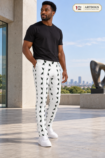 Jezebel’s Tongue Men’s Tracksuit Trousers — Authentic Design View — three quarter front
